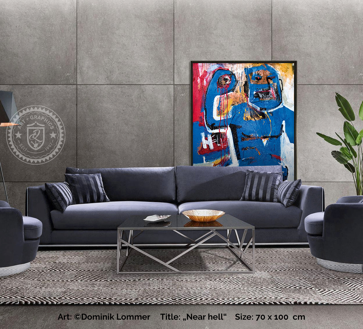 "Near hell", Wandbild für Wohnzimmer, 70 x 100 cm