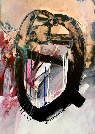 "Artefakt" - Ein faszinierendes Gemälde, das eine abstrakte Interpretation eines geheimnisvollen Objekts bietet. Perfekt für Kunstliebhaber und Sammler von Kunst für Unternehmen, die eine inspirierende Büroumgebung schaffen möchten.
