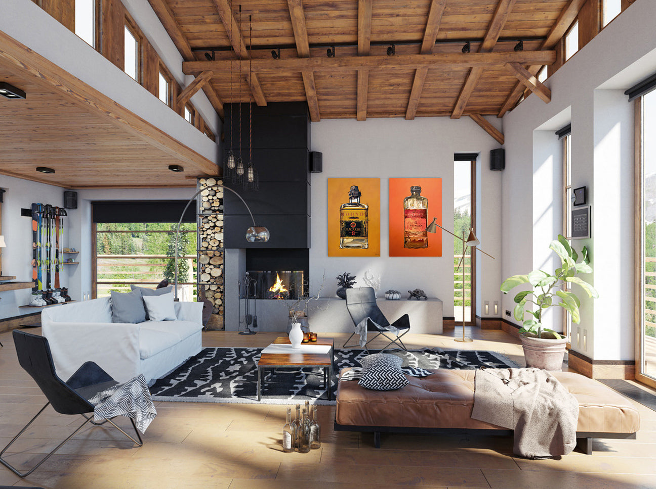 Bilder für Wohnung, Alkohol-Duo, à 30 x 40 cm Exklusives Geschenk für Männer
