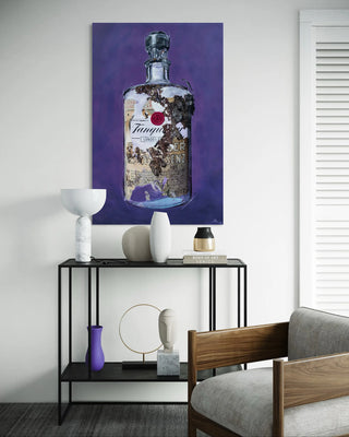 Bild für Wohnzimmer in lila als Acryl-Gemälde als "Geschenk für Männer"