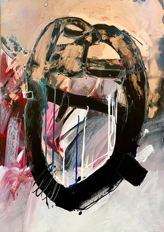 "Artefakt" - Ein faszinierendes Gemälde, das eine abstrakte Interpretation eines geheimnisvollen Objekts bietet. Perfekt für Kunstliebhaber und Sammler von Kunst für Unternehmen, die eine inspirierende Büroumgebung schaffen möchten.