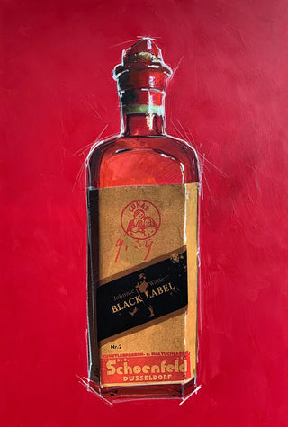 Bild einer Johnny Walker Flasche als Alkoholika Artefakt Kunstdruck von Dominik Lommer als Bild oder Poster für Wohnzimmer