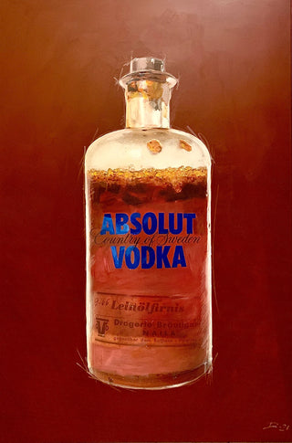 Bild einer Absolut Vodka  Flasche als Alkoholika Artefakt Kunstdruck von Dominik Lommer als Bild oder Poster für Wohnzimmer