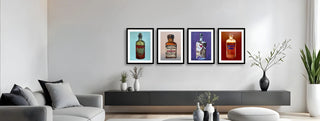moderne Wand-Bilder lila und beige für Wohnzimmer und Poster