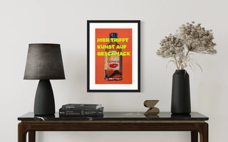 Moderne Poster in orange neon für Wohnzimmer