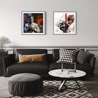 Bild für Wohnzimmer: Racing Legend Juan Manuel Fangio 60x60cm