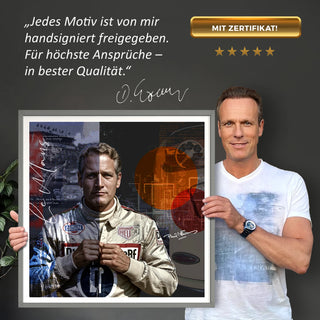 Bild für Wohnzimmer: Le Mans Legacy – Paul Newman 60x60cm