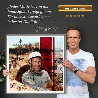 Bild für Wohnzimmer: Maserati Eldorado Sir Stirling Moss 60x60cm