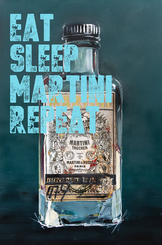 Witziger Alkohol-Kunstdruck Martini Green als Poster grün und Geschenk für Männer