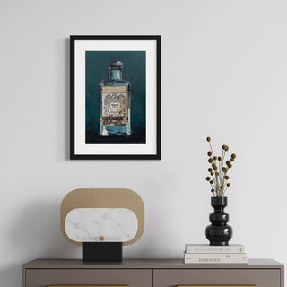 Modernes Bild in Grün und beige als Poster für Wohnzimmer oder Gastronomie