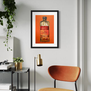 poster als kunstdruck, Bild in Orange für Wohnzimmer
