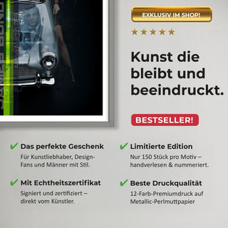 Bild für Wohnzimmer: Racing Legend Aston Martin DB5 Bond Edition 60x60cm