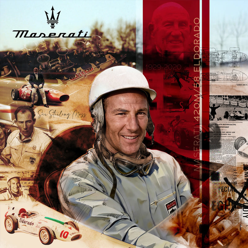 Fine Art Print Sir Stirling Moss – Maserati Eldorado