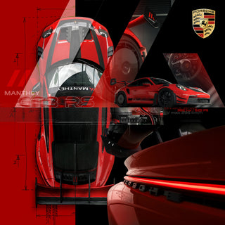 Porsche GT3 RS Manthey Collage Fineart Print