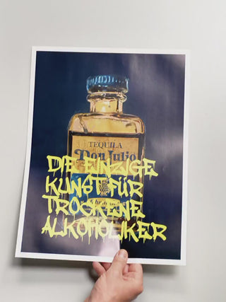 bild als poster in blau und gelb für küche oder wohnzimmer