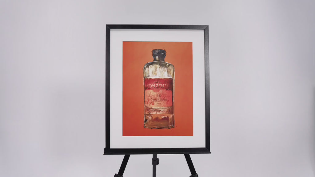 poster als bild in orange für wohnzimmer